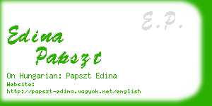 edina papszt business card